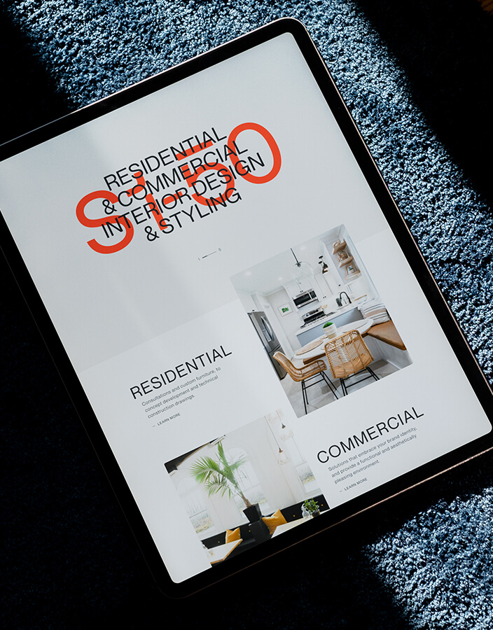 Studio One-Fifty website's displayed on an iPad