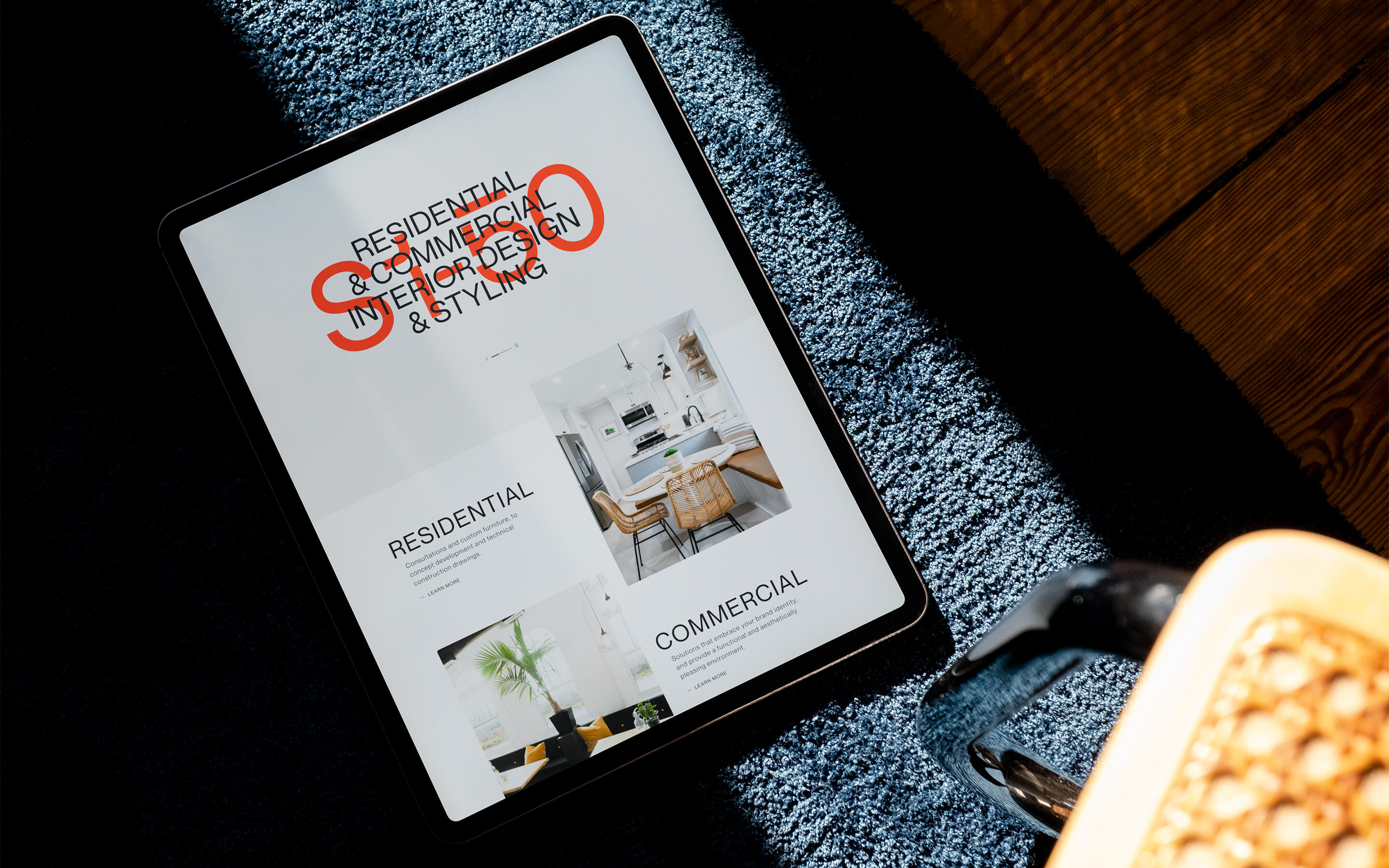 Studio One-Fifty website's displayed on an iPad