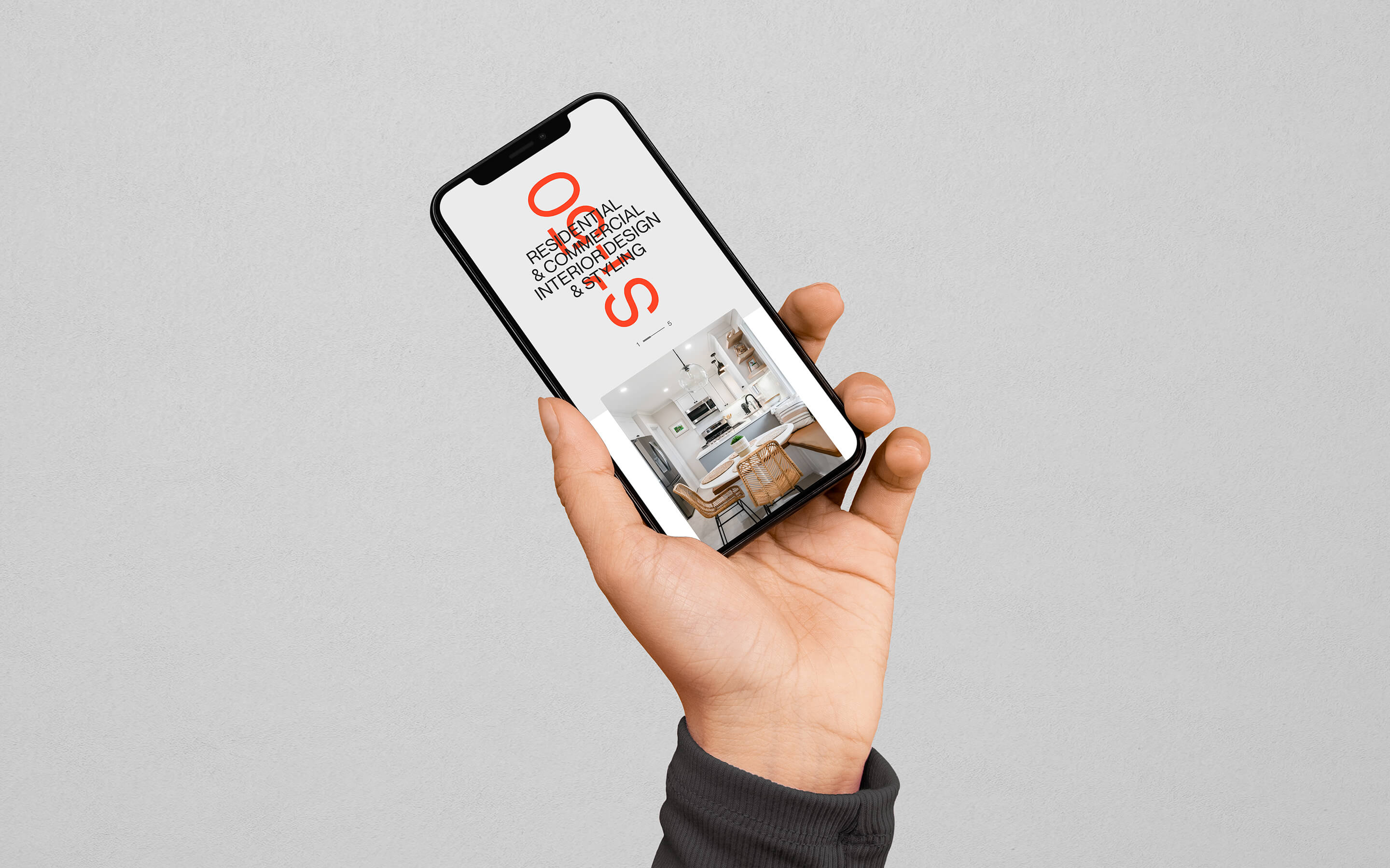 Studio One-Fifty website's displayed on an iPhone